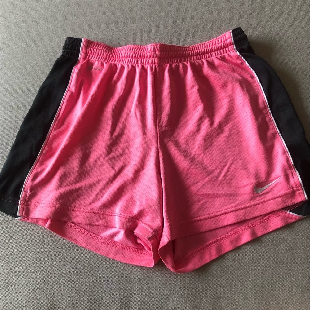 Neon Pink & Black Nike Dri Fit Athletic Shorts
